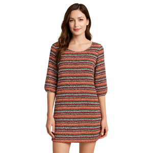 Maude Red Fair Isle Mini Shift Dress Medium